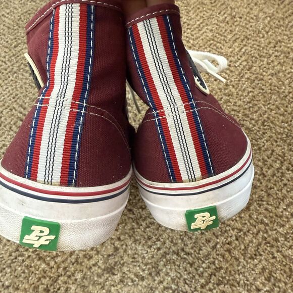 PF Flyers Center Hi Shoes Mens 9 Womens 10.5 Burgundy Canvas High Top Classic - Picture 9 of 13